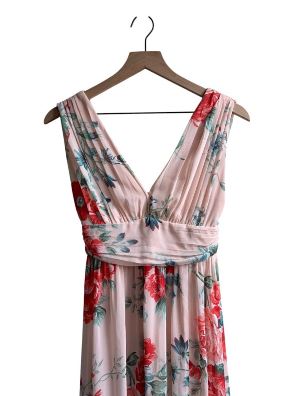 Lulus Garden Meandering Blush Pink Floral Print Maxi Dress Small - Picture 3 of 6